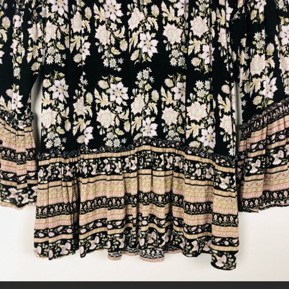 American Eagle Outfitters Boho Bell sleeve Bag dress with Lace up V neck Chest - Picture 16 of 16